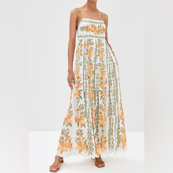 NWT Farm Rio Tropical Lightness Floral Cotton Maxi Dress Sundress M Medium - Picture 2 of 11